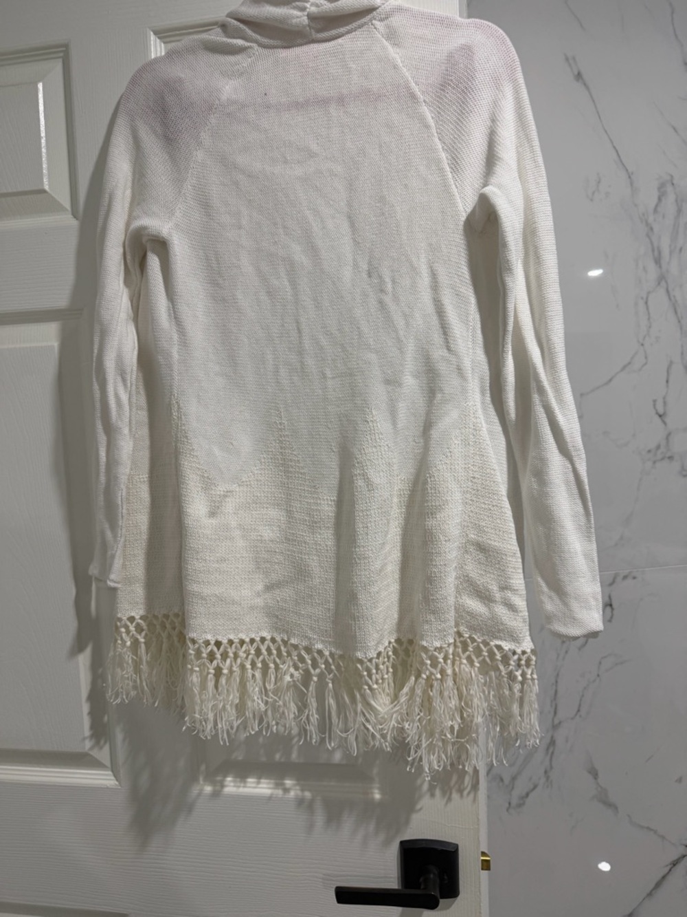 Lilly Pulitzer Tatum cardigan fringe costal Beach white sweater medium - Picture 7 of 8